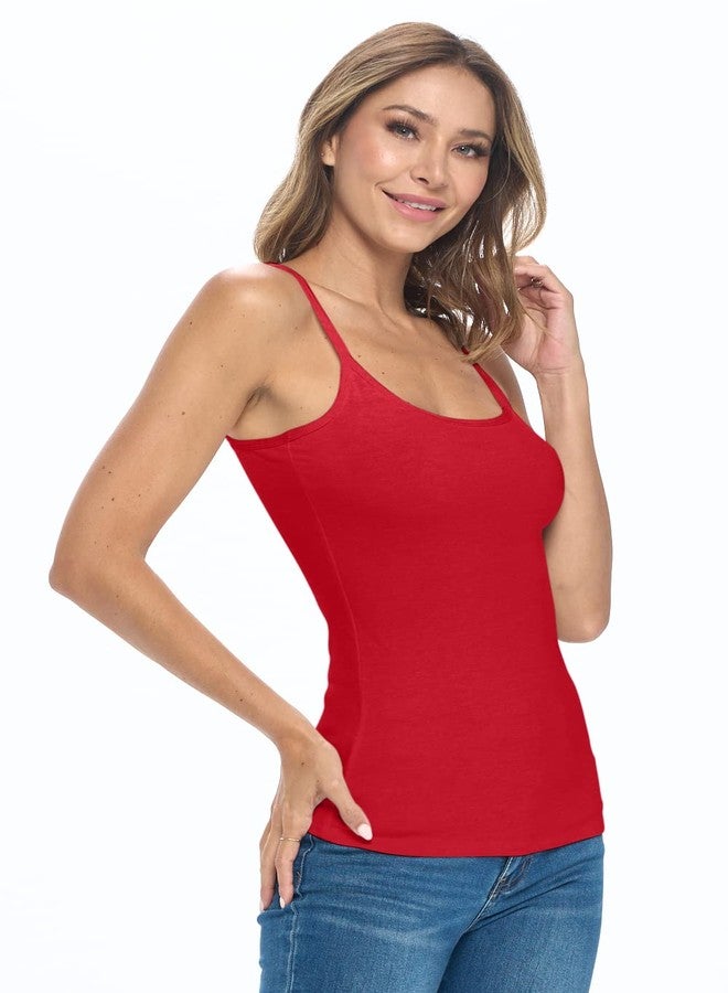 Natural Uniforms Women's Basic Camisole with Adjustable Spaghetti Strap Tank Top (Red, X-Large) - Image 4